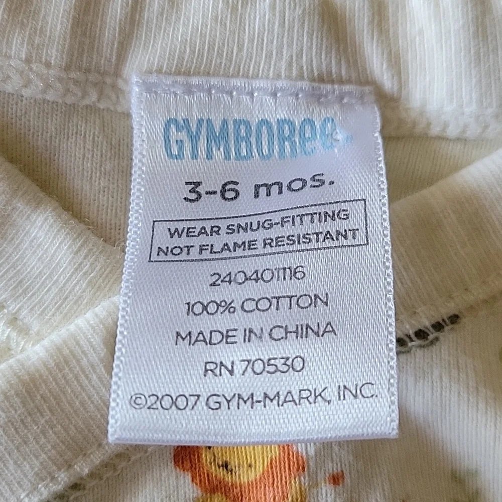 Gymboree NWOT 2008 JUNGLE  SAFARI One Piece Footed Pajama Sz 3-6M